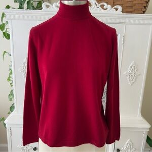 Vintage Lord and Taylor Made in Italy 
100% Merino Wool Red Mockneck Sweater